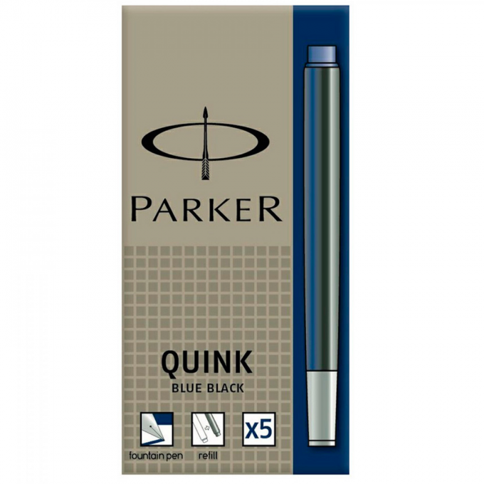 Чернильный картридж PARKER ДЛЯ ПЕРЬЕВОЙ РУЧКИ, ТЕМНО-СИНИЙ 1950385