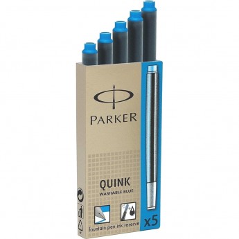 Картридж PARKER QUINK INK Z11 синие чернила смывающиеся для ручек перьевых (5шт)