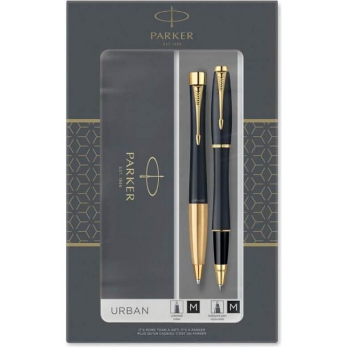 Подарочный набор PARKER: URBAN CORE MUTED BLACK GT - ручки роллерная и шариковая 2093382