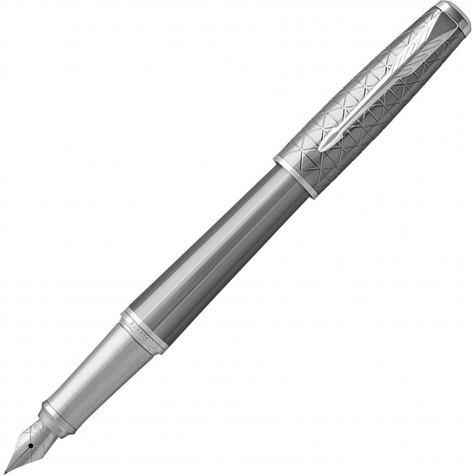 Ручка перьевая PARKER URBAN PREMIUM SILVERED POWDER CT, F 1931595