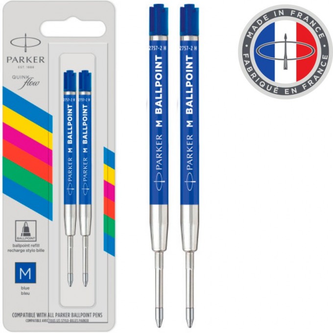 Стержень шариковый PARKER QUINKFLOW BASIC Z09 M 1мм (2шт) CW2166544
